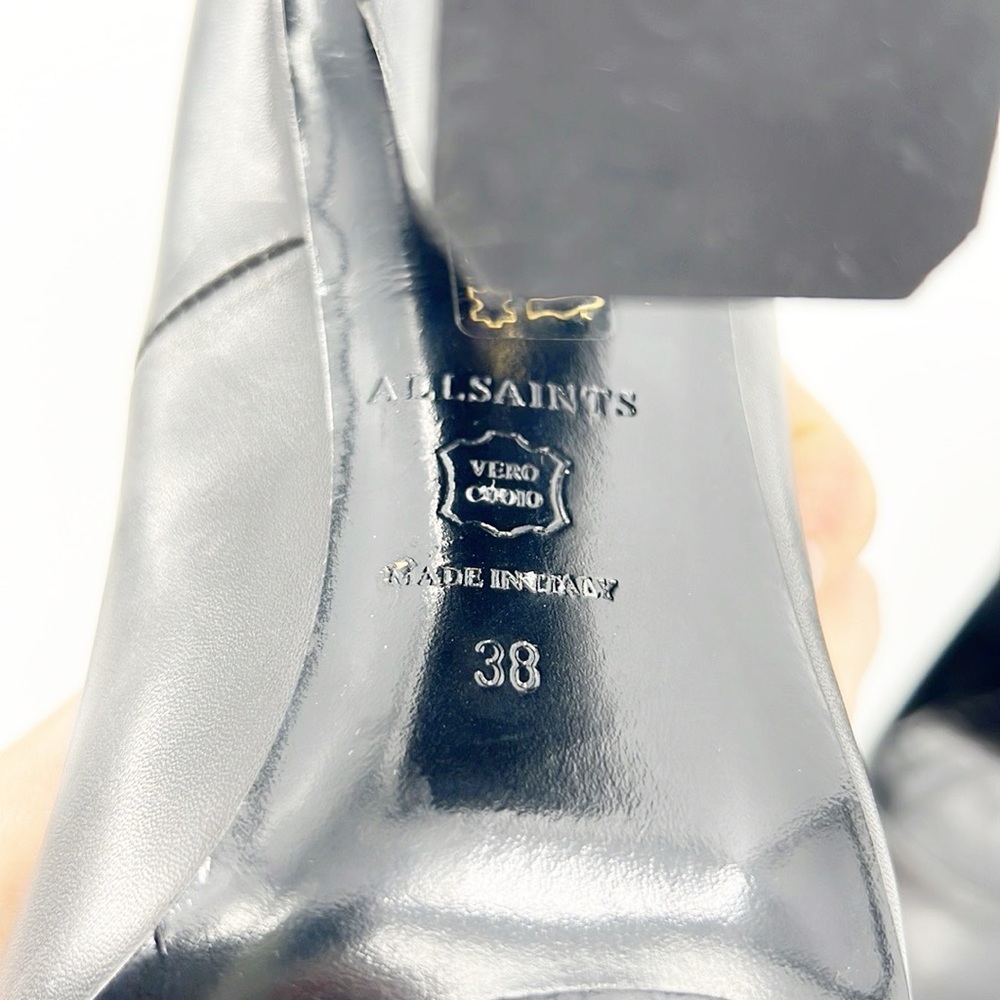 All Saints Cubista Mirrored Heel Pumps Gray size 38 size 7 - Picture 11 of 14